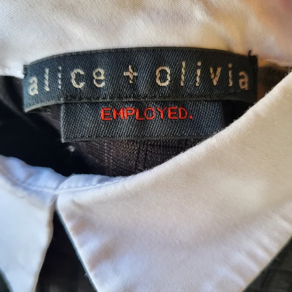 Alice + Olivia Employed Collared Academia Fit & Flare Textured Knit Mini Dress 2 - Picture 6 of 7